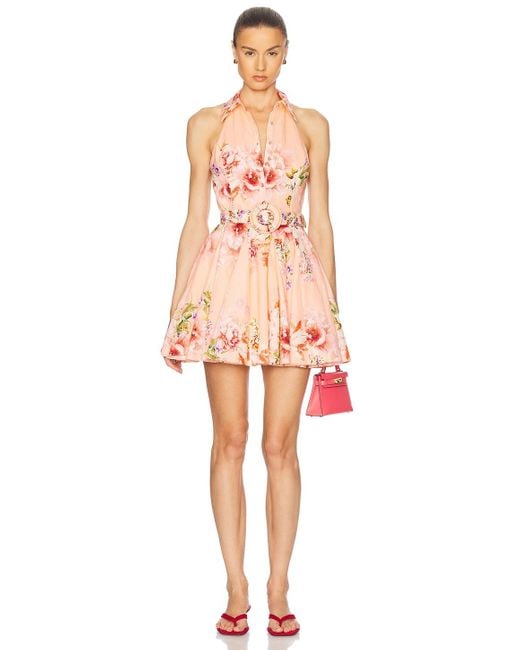 Hemant & Nandita Pink Kavi Belt Short Dress