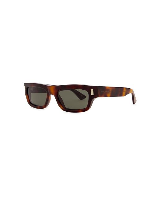 Saint Laurent Brown Rectangular Sunglasses for men
