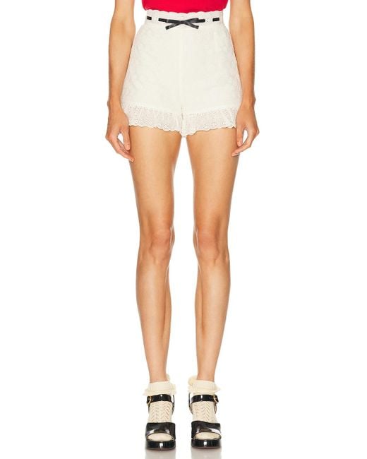 Valentino White Pois Daisy Sangallo Short