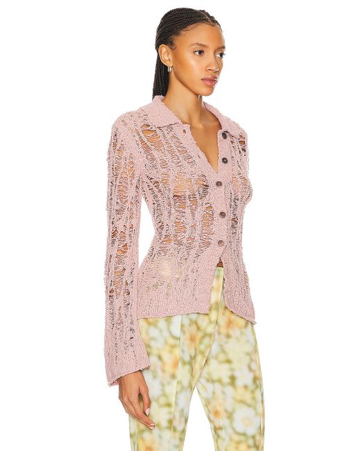 Acne Pink Button Up Long Sleeve Top