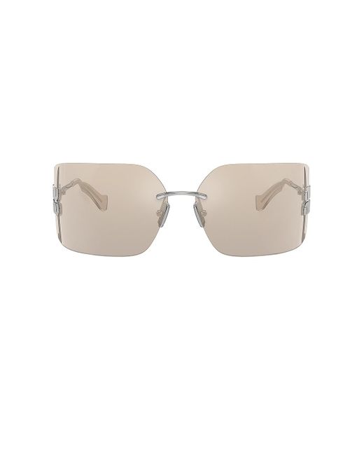 Miu Miu Natural Rimless Rectangle Sunglasses
