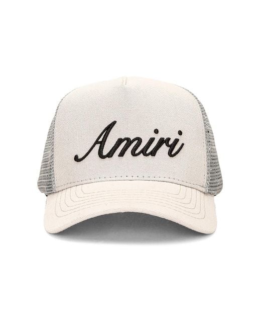 Amiri Natural Script Trucker Hat for men