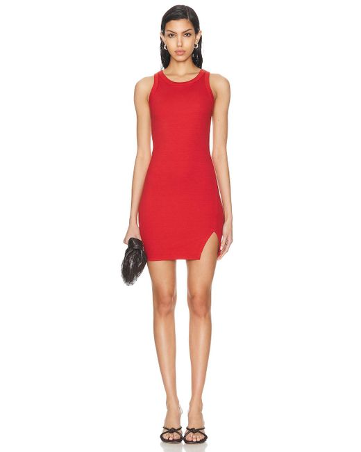 Enza Costa Red Slit Mini Dress