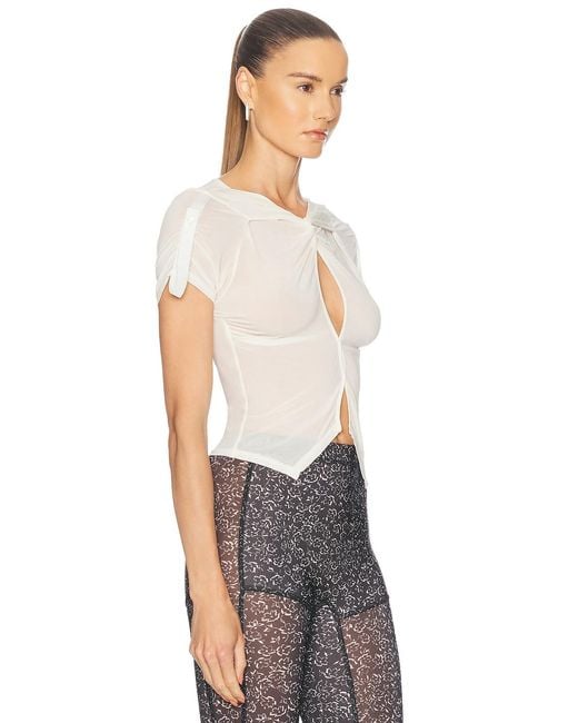 KNWLS White Twist Top