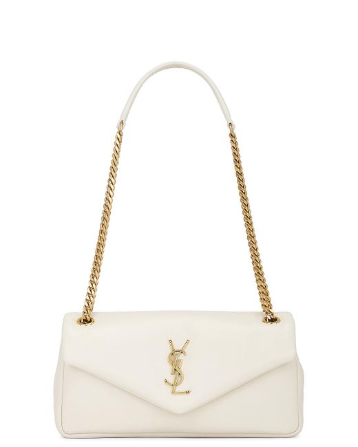Saint Laurent White Medium Calypso Chain Bag