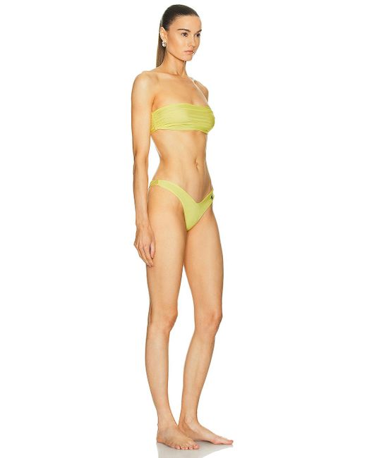 The Attico Yellow Strapless Bikini Set