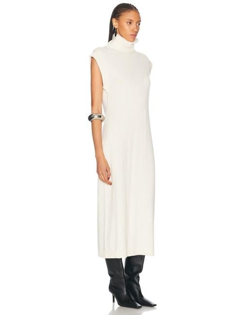 Jonathan Simkhai White Short Sleeve Turtleneck Dress