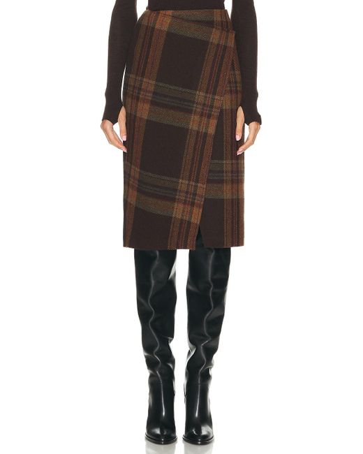 Polo Ralph Lauren Black Herringbone Midi Skirt