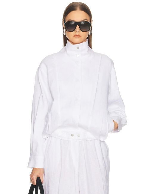 AEXAE White Linen Bomber Jacket