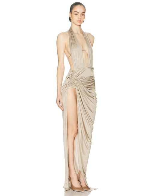 Atlein Natural Open Draped Gown