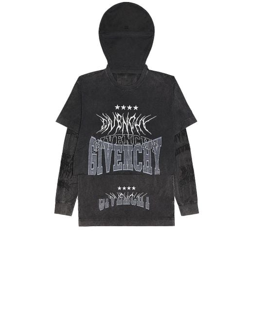 Givenchy Black All-in-one Balaclava T-shirt for men