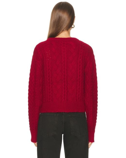 Re/done Red Cable Cardigan