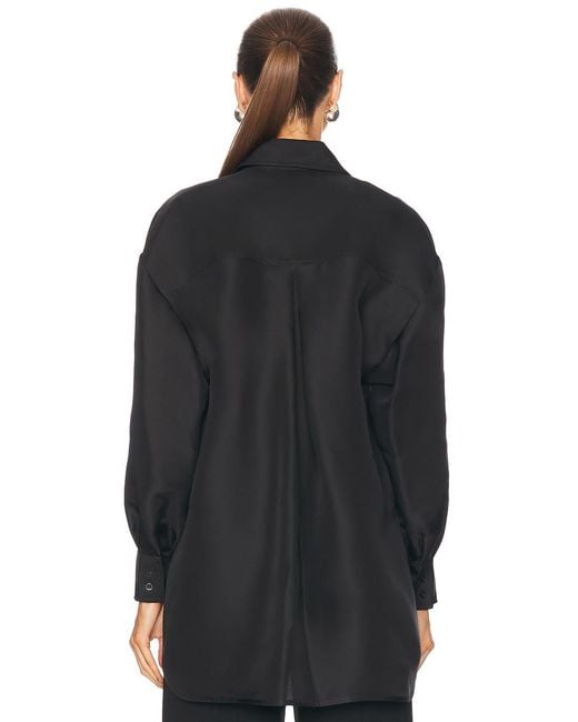 Carolina Herrera Black Oversized Button Down Top