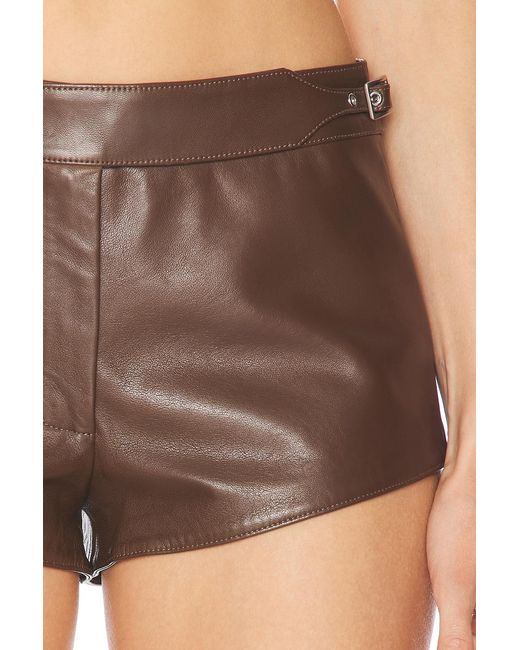 Mimchik Brown Buckle Mini Short