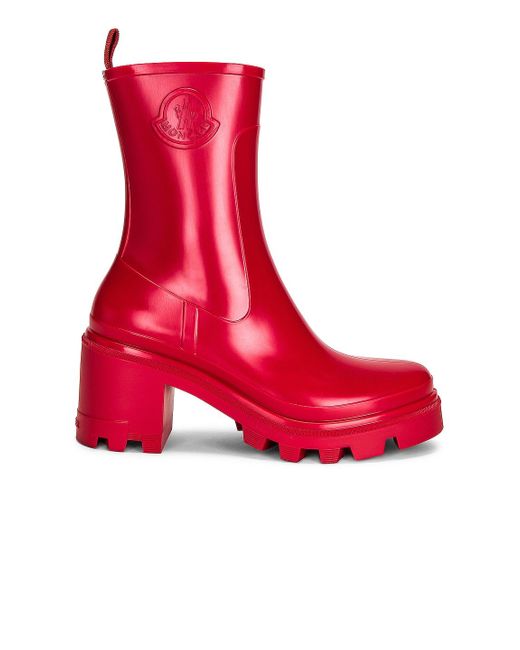 Moncler Loftgrip Rain Boot in Red | Lyst