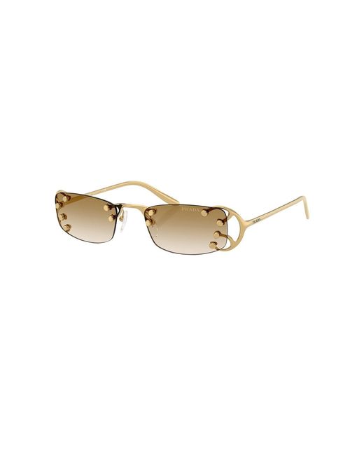Prada Metallic Rectangular Sunglasses