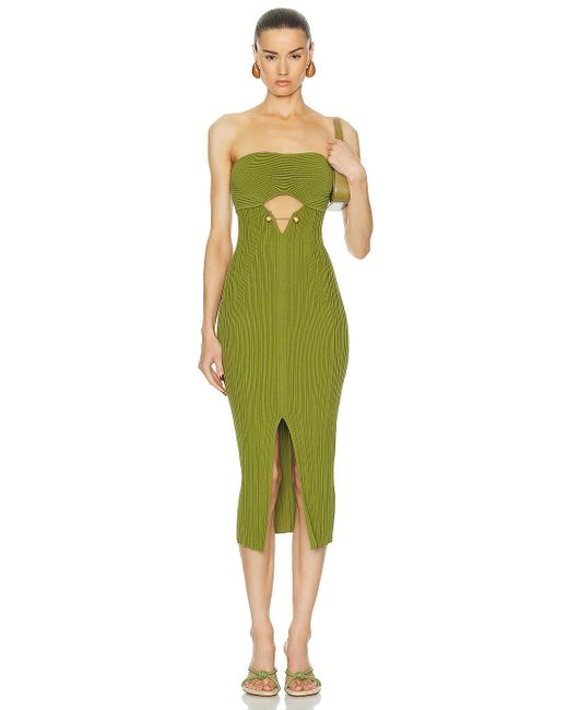 Cult Gaia Green Christy Knit Dress