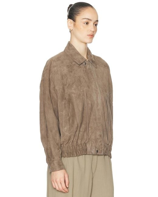 Arma Brown Frederica Suede Bomber Jacket