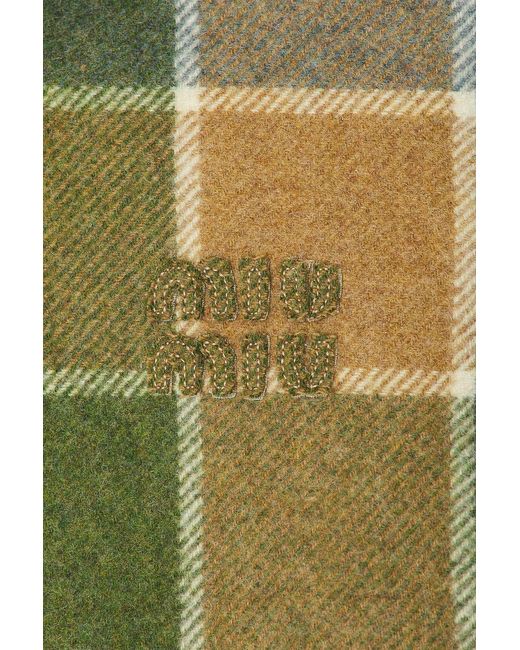 Miu Miu Green Check Padded Jacket