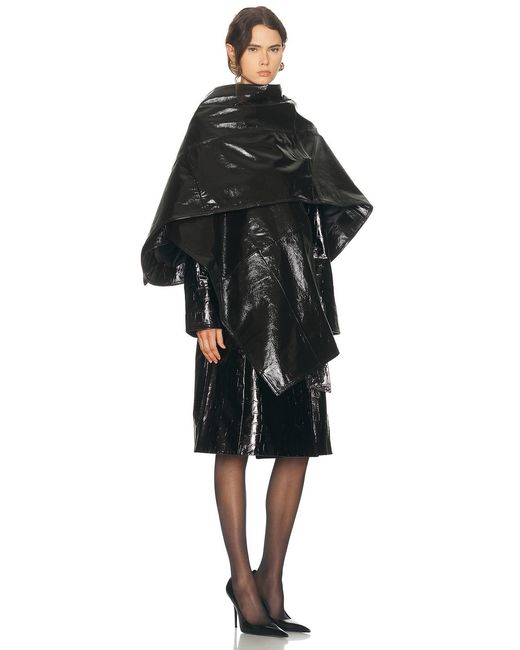 SAME Black Leather Wrap Cape
