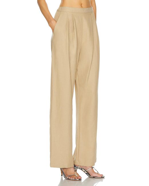 Enza Costa Natural Twill Pleated Pant