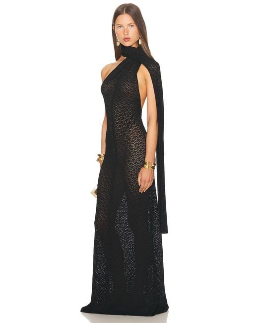 Helsa Black Robbyn Wrap Gown