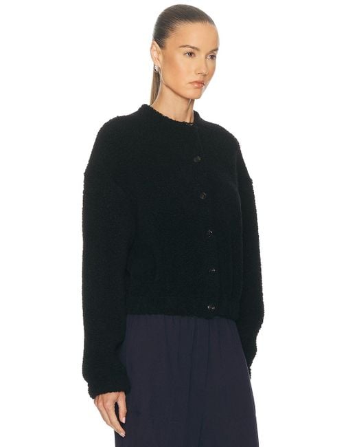 Leset Blue Mica Collarless Blouson Jacket