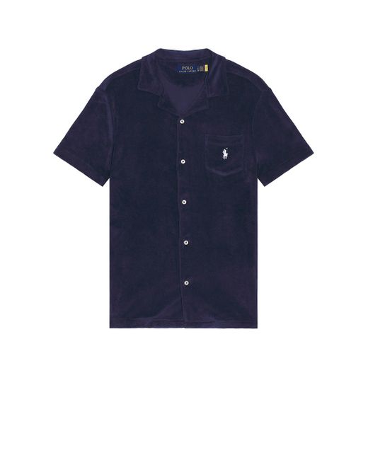 Polo Ralph Lauren Blue Terry Knit Shirt for men