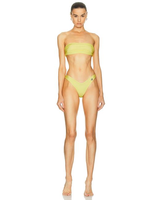 The Attico Yellow Strapless Bikini Set