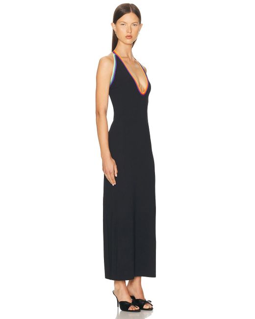 Christopher John Rogers Black Deep U-Neck Maxi Dress