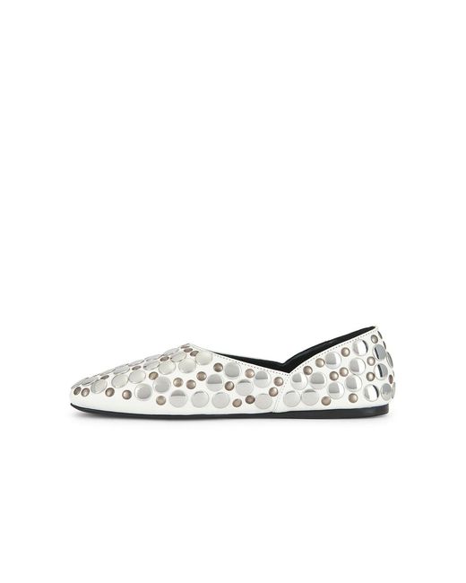 Khaite White Jane Studded Flat