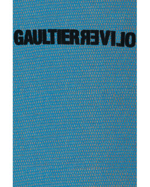 Jean Paul Gaultier Blue X Shayne Oliver Mesh Low Cut Earth Dress