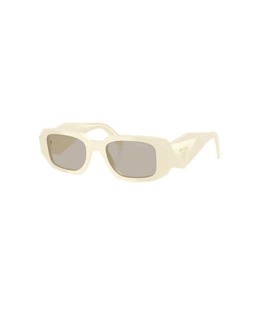Prada White Rectangular Sunglasses