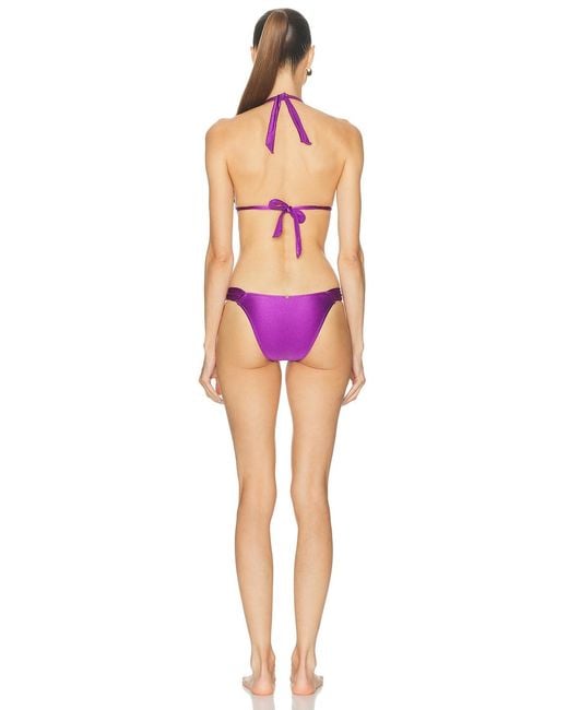Adriana Degreas Pink Solid Triangle Bikini Set