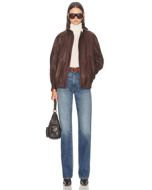 Nour Hammour Brown Ariste Fluid Leather Jacket