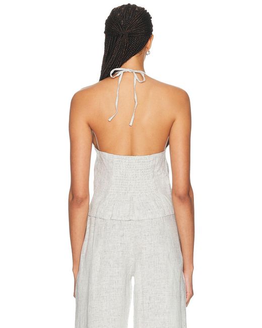Deiji Studios White Close Halter Top