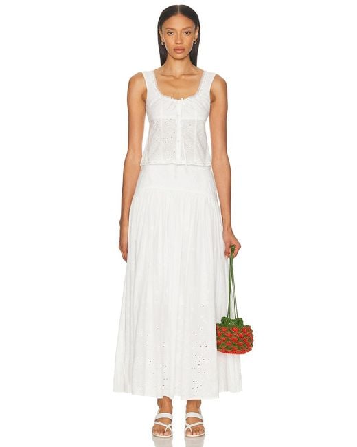 Staud White Procida Skirt