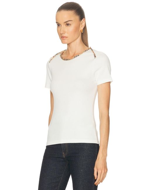 Burberry White Fitted Tee