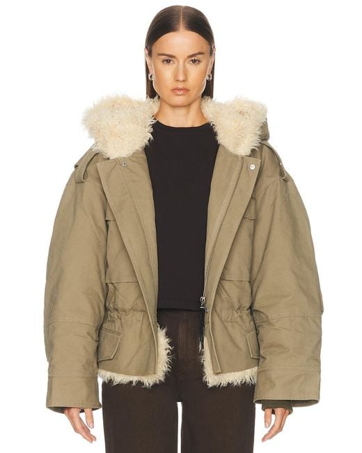 Marc Jacobs Natural Cropped Cargo Parka