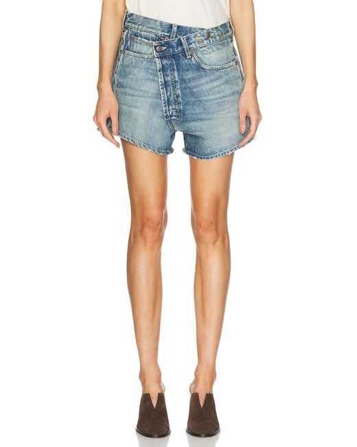 R13 Blue Crossover Short