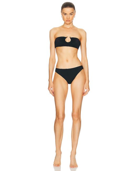 Bottega Veneta Black Strapless Bikini Set