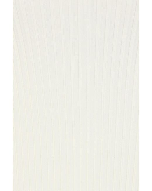 SAME White Ribbed Knit Top