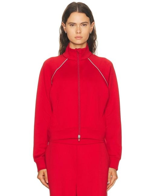 Beyond Yoga Red The Flow Bomber Jacket