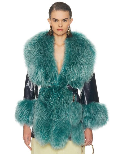 Chloé Green Shiny Leather Jacket