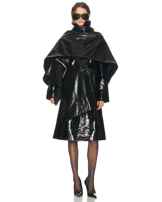 SAME Black Leather Wrap Cape