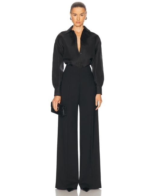 Carolina Herrera Black Oversized Button Down Top