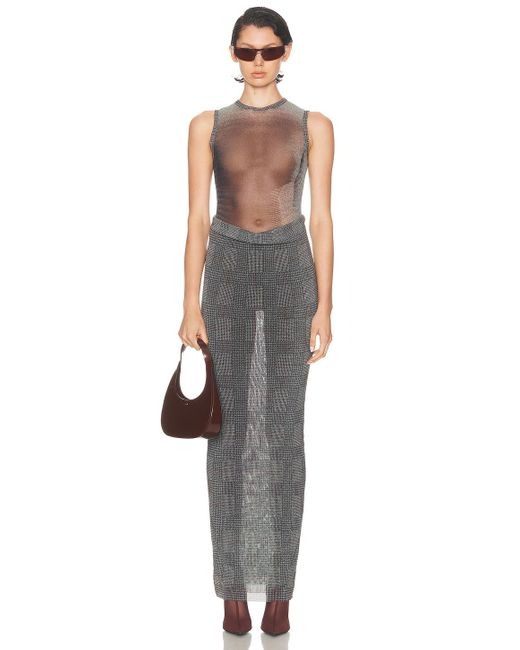 Jean Paul Gaultier Multicolor Body Shadow And Prince Of Wales Long Dress
