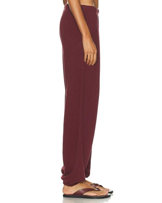 ÉTERNE Red Boyfriend Lightweight French Terry Pocket Sweatpant