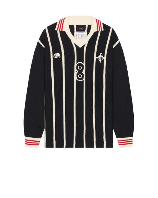 rice nine ten Black Long Sleeve Soccer Jersey for men