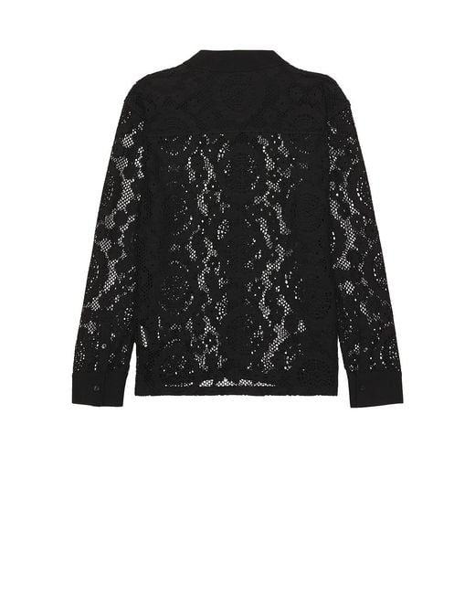 Jonathan Simkhai Black Lace Button Down Shirt for men